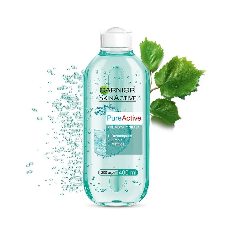 AGUA MICELAR 400 ML PURE ACTIVE - GARNIER