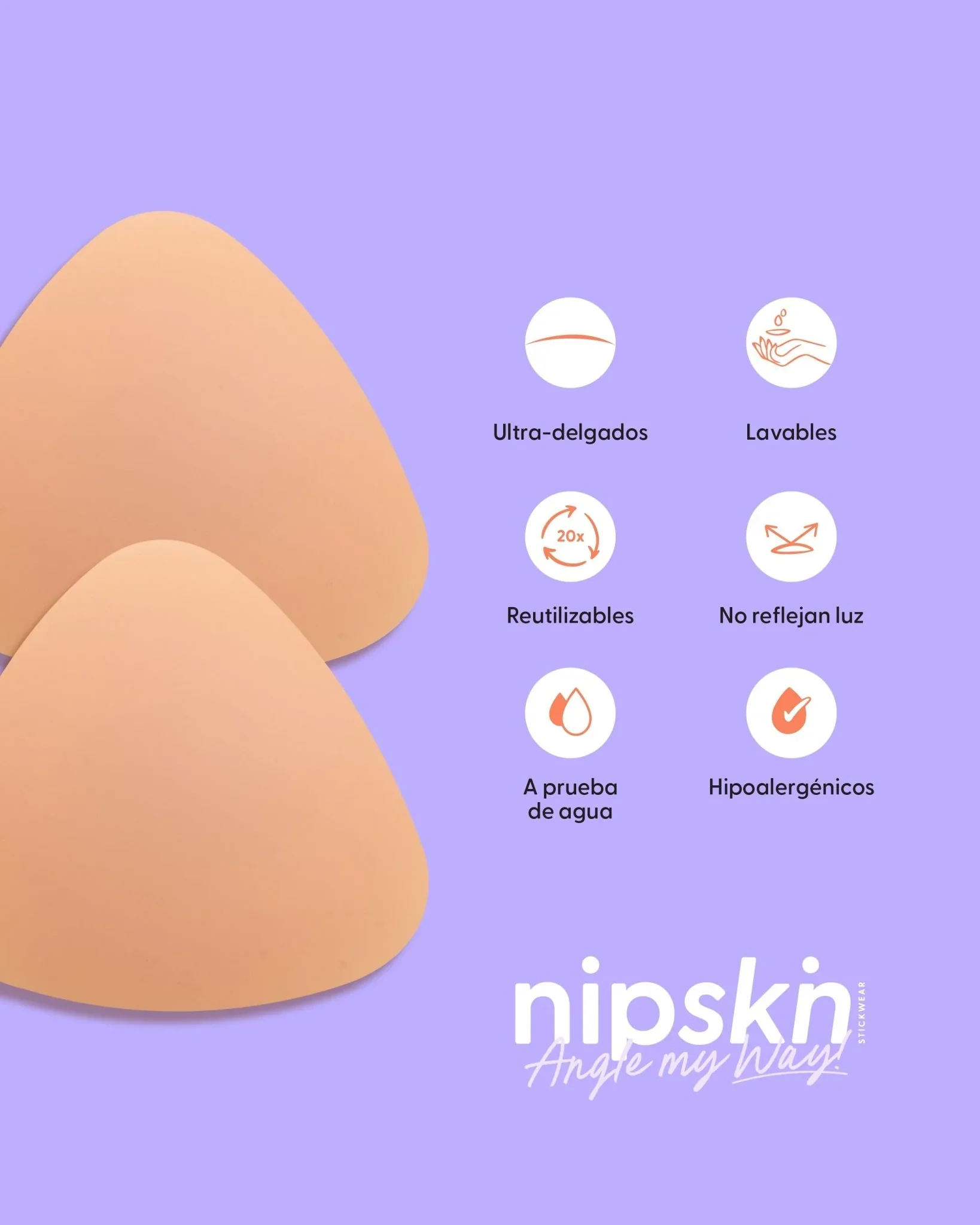 CUBREPEZONES TRIANGULARES DE SILICONA CAPPUCCINO - NIPSKIN - Image 2