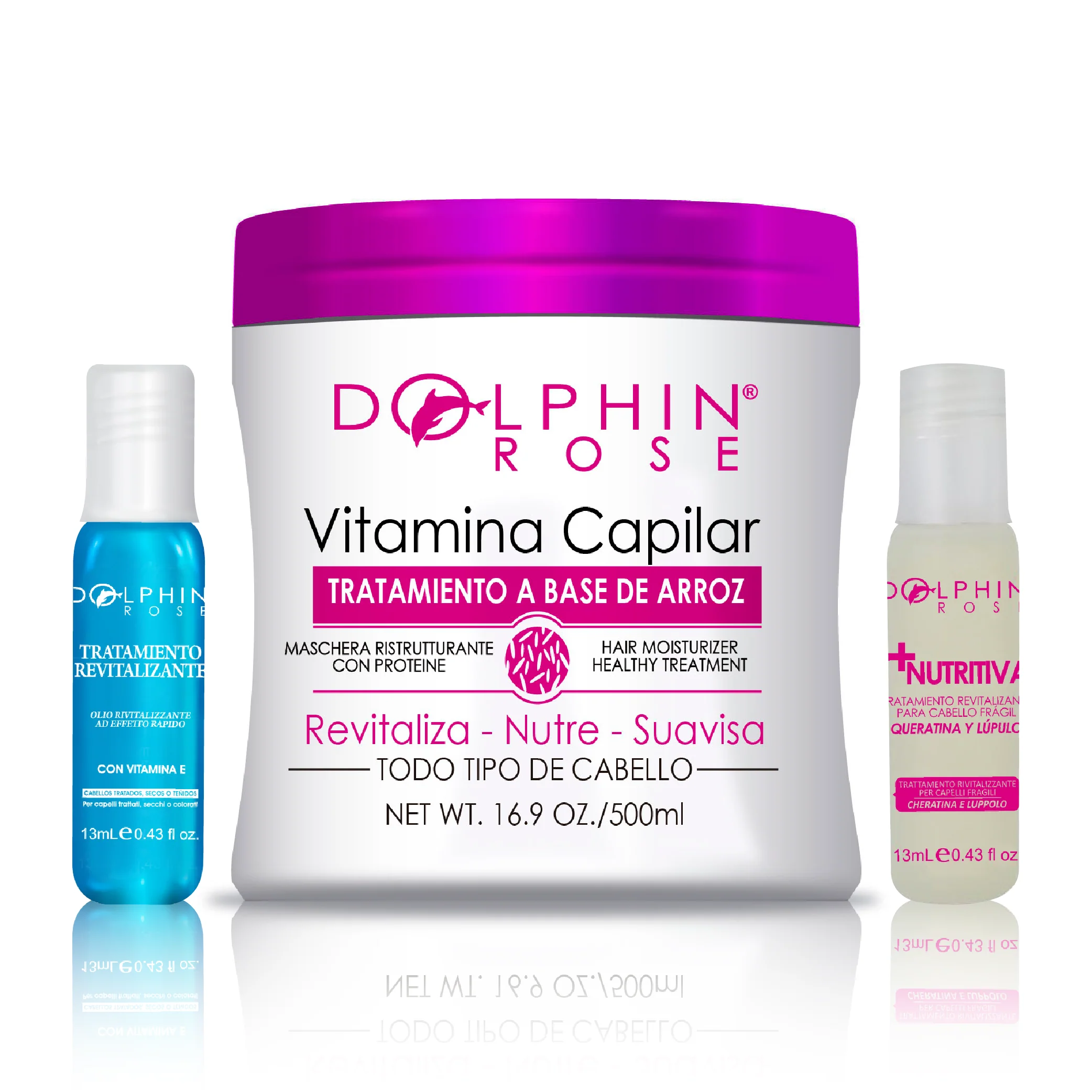 KIT REPOLARIZACION PROTEINA DE ARROZ X500 - DOLPHIN ROSE