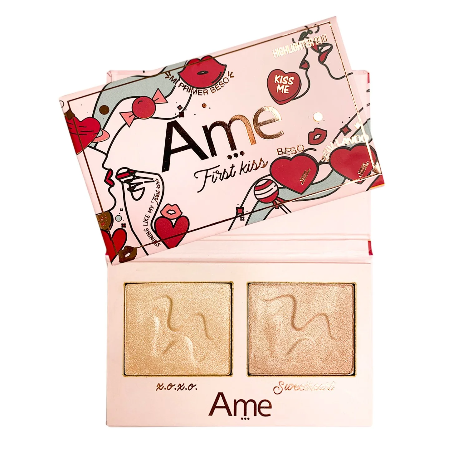 PALETA HIGHLIGHTER FIRST KISS  - AME COSMETICOS