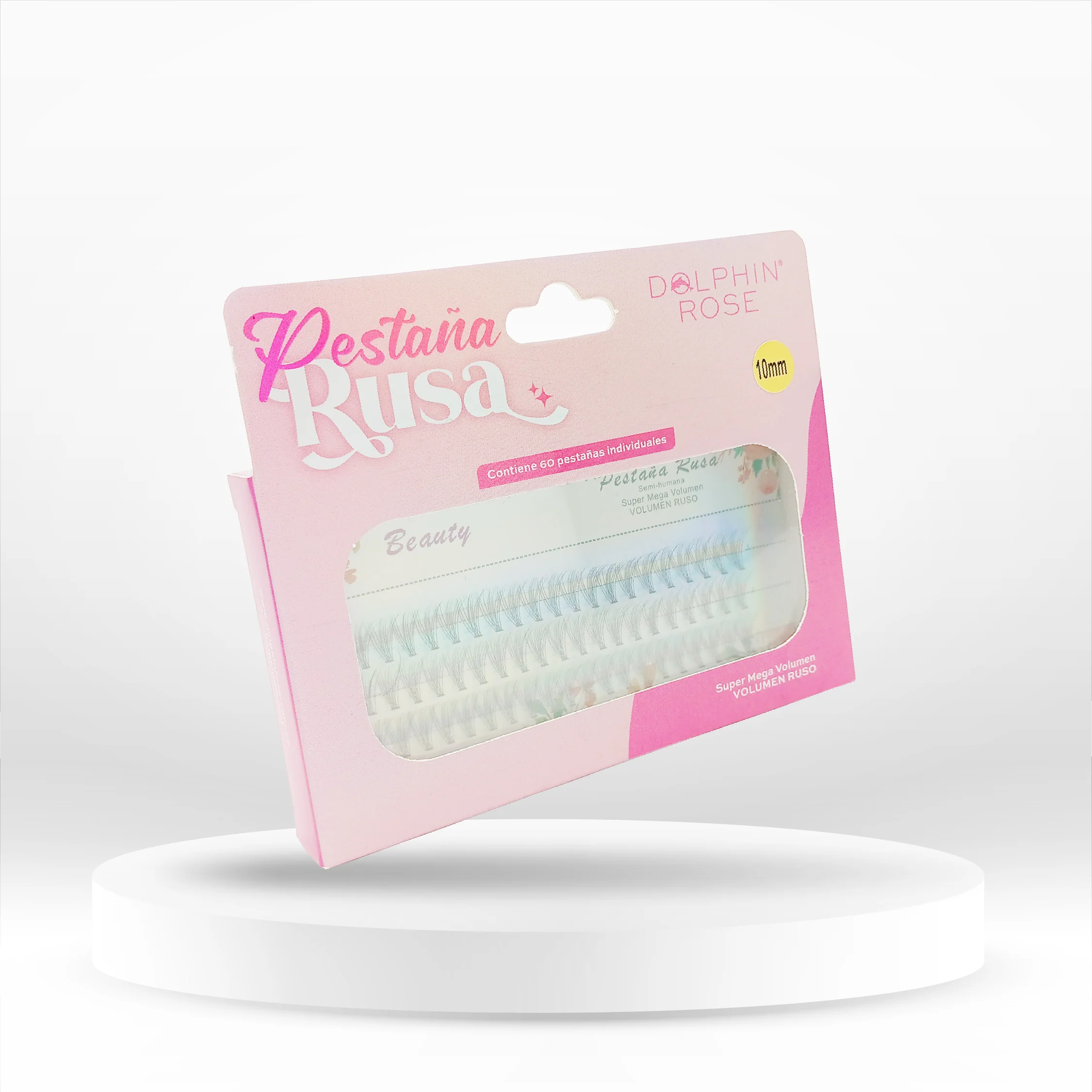 PESTAÑAS VOLUMEN RUSO 12MM - DOLPHIN ROSE