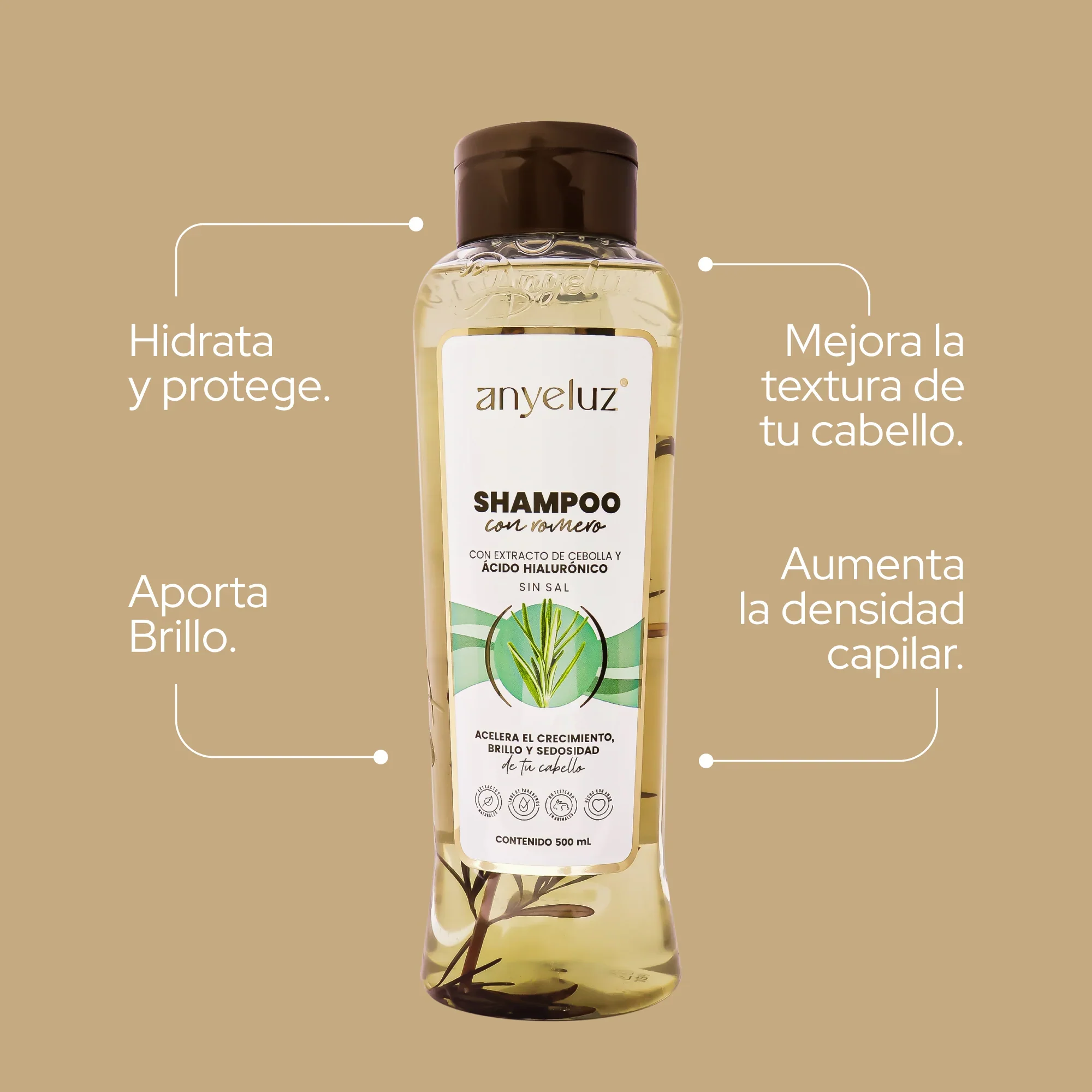 SHAMPOO CON ROMERO 500ML - ANYELUZ - Image 2