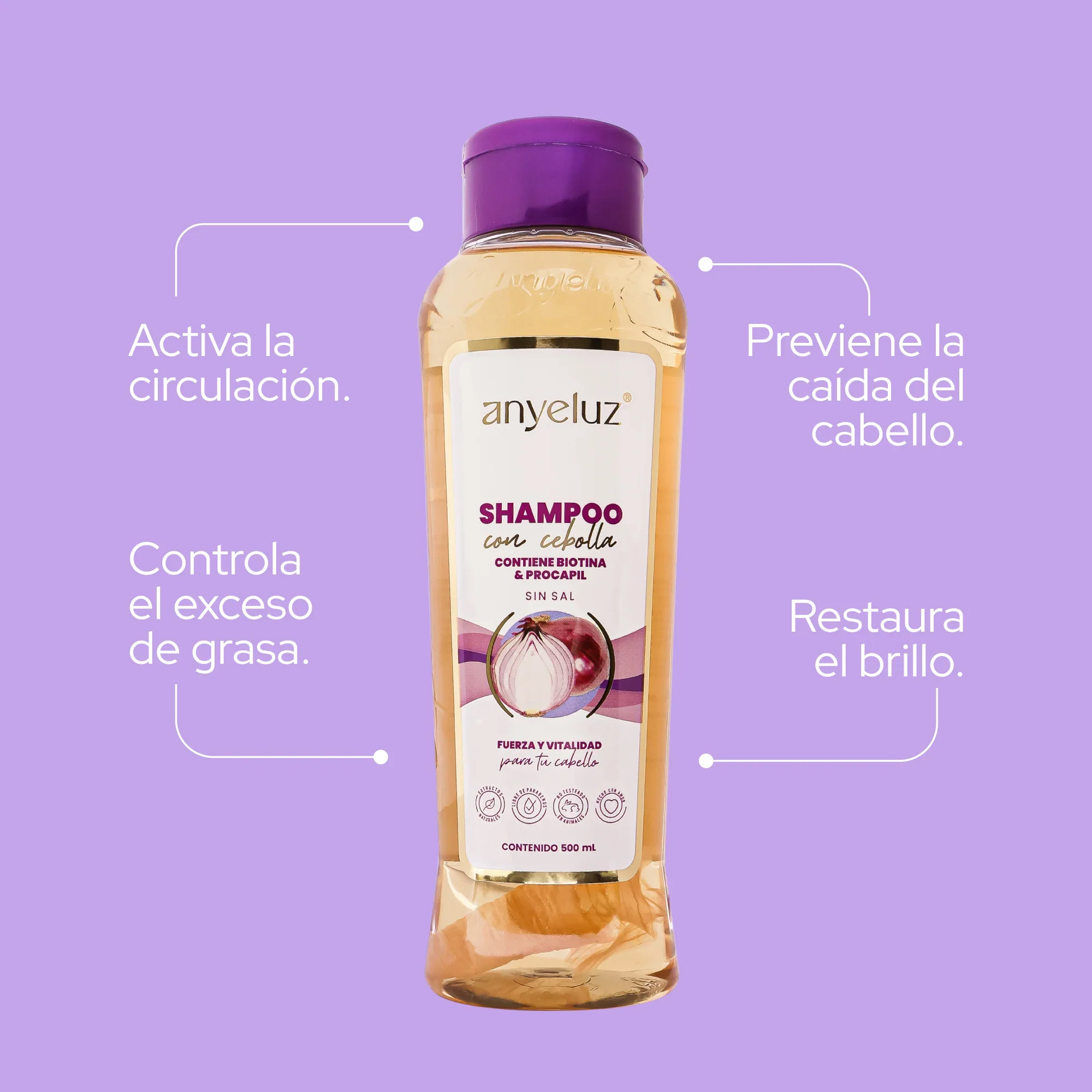 SHAMPOO DE CEBOLLA 500ML - ANYELUZ - Image 2