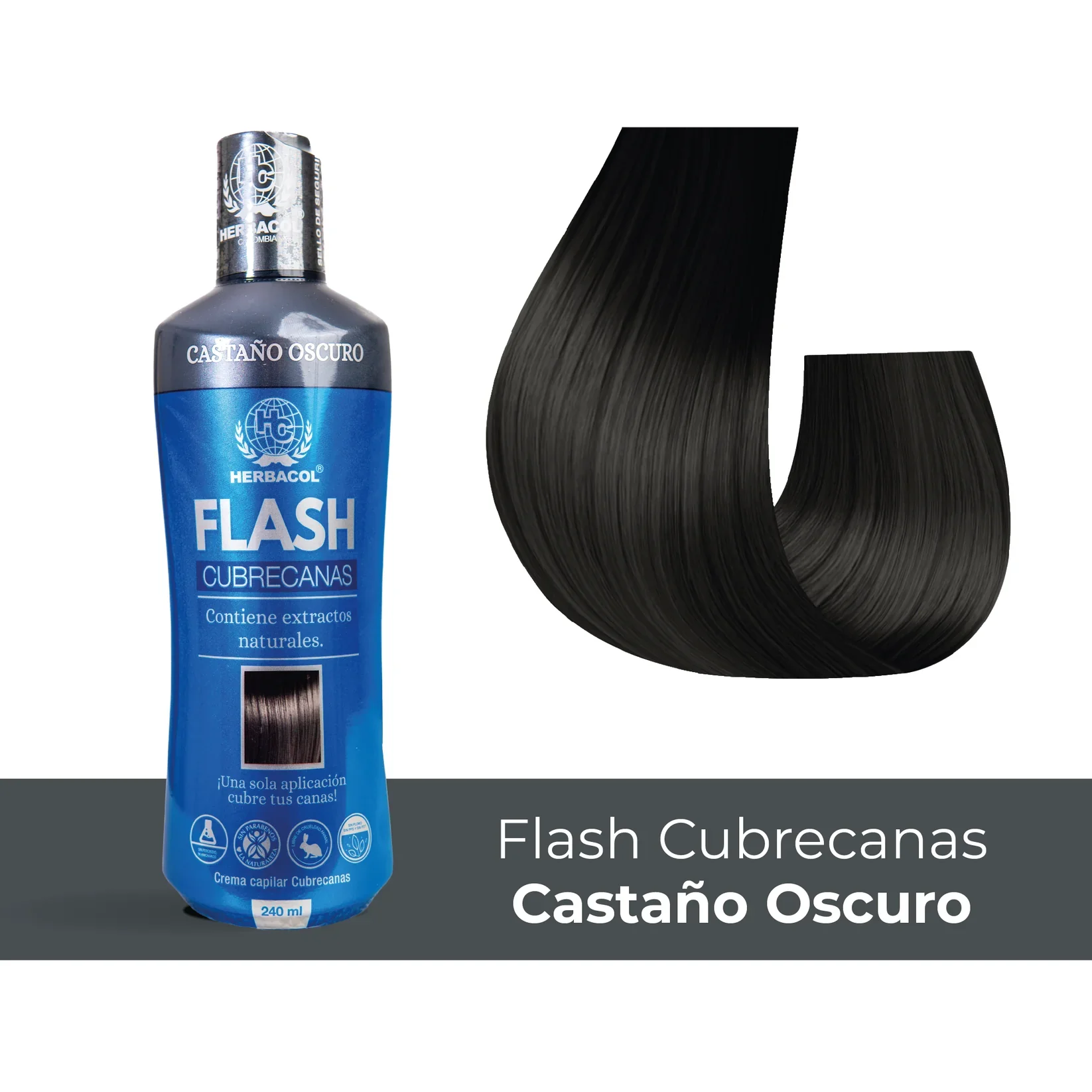 TONICO FLASH CASTAÑO OSCURO 240ML - HERBACOL