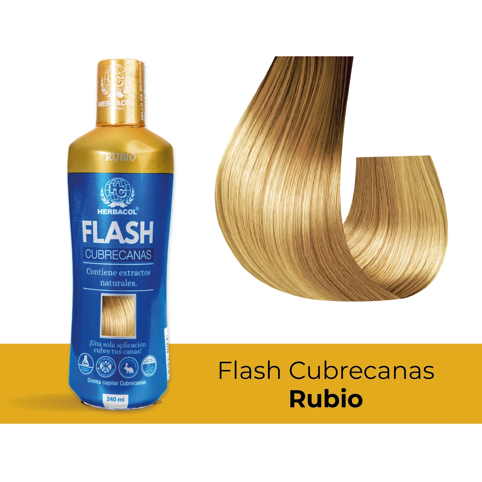 TONICO FLASH RUBIO 240ML - HERBACOL