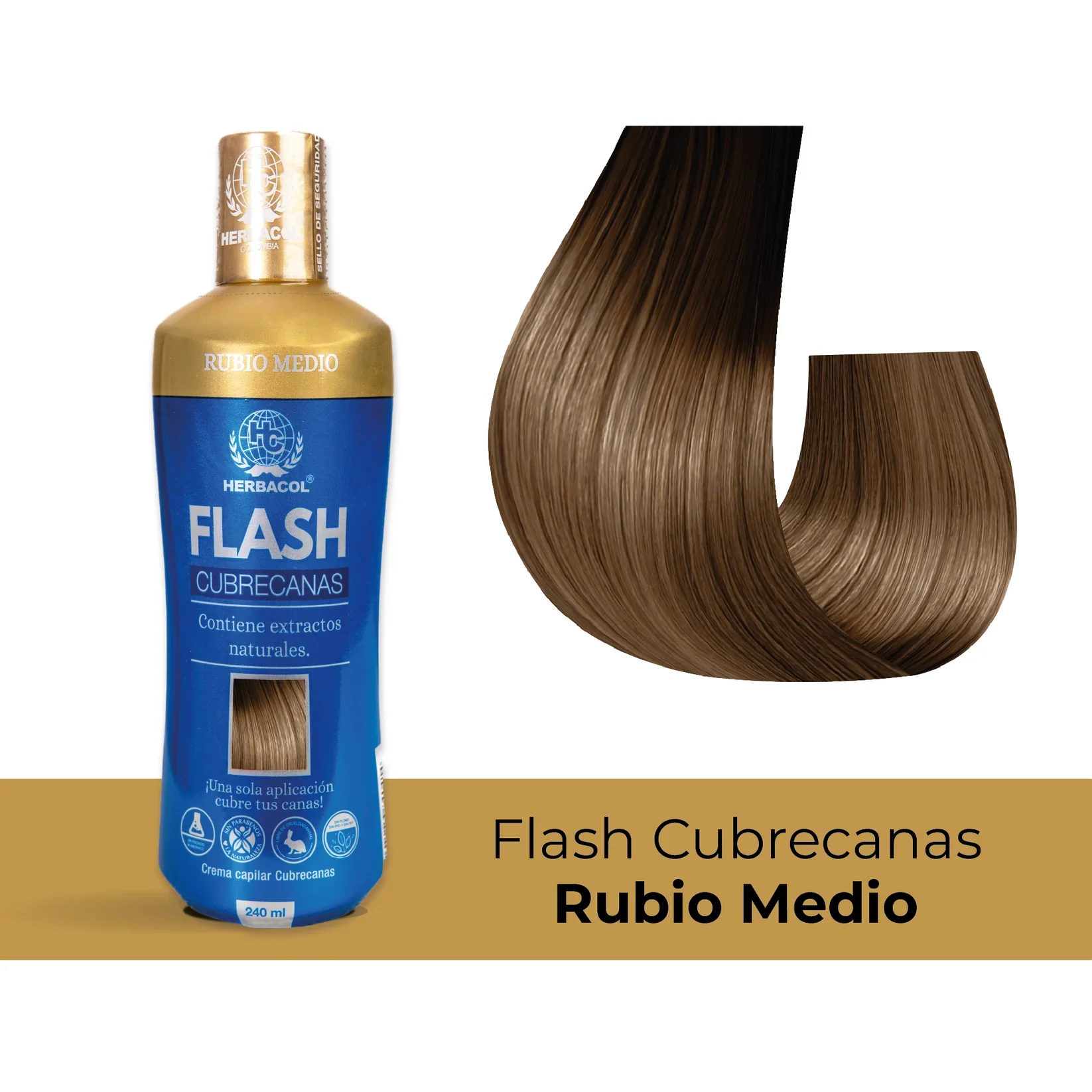 TONICO FLASH RUBIO MEDIO 240ML - HERBACOL